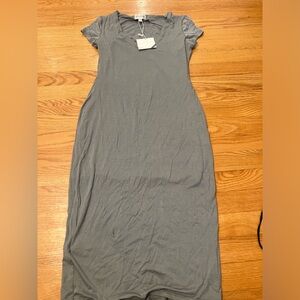 - See You Monday Anthropologie Dress Gray Maxi
